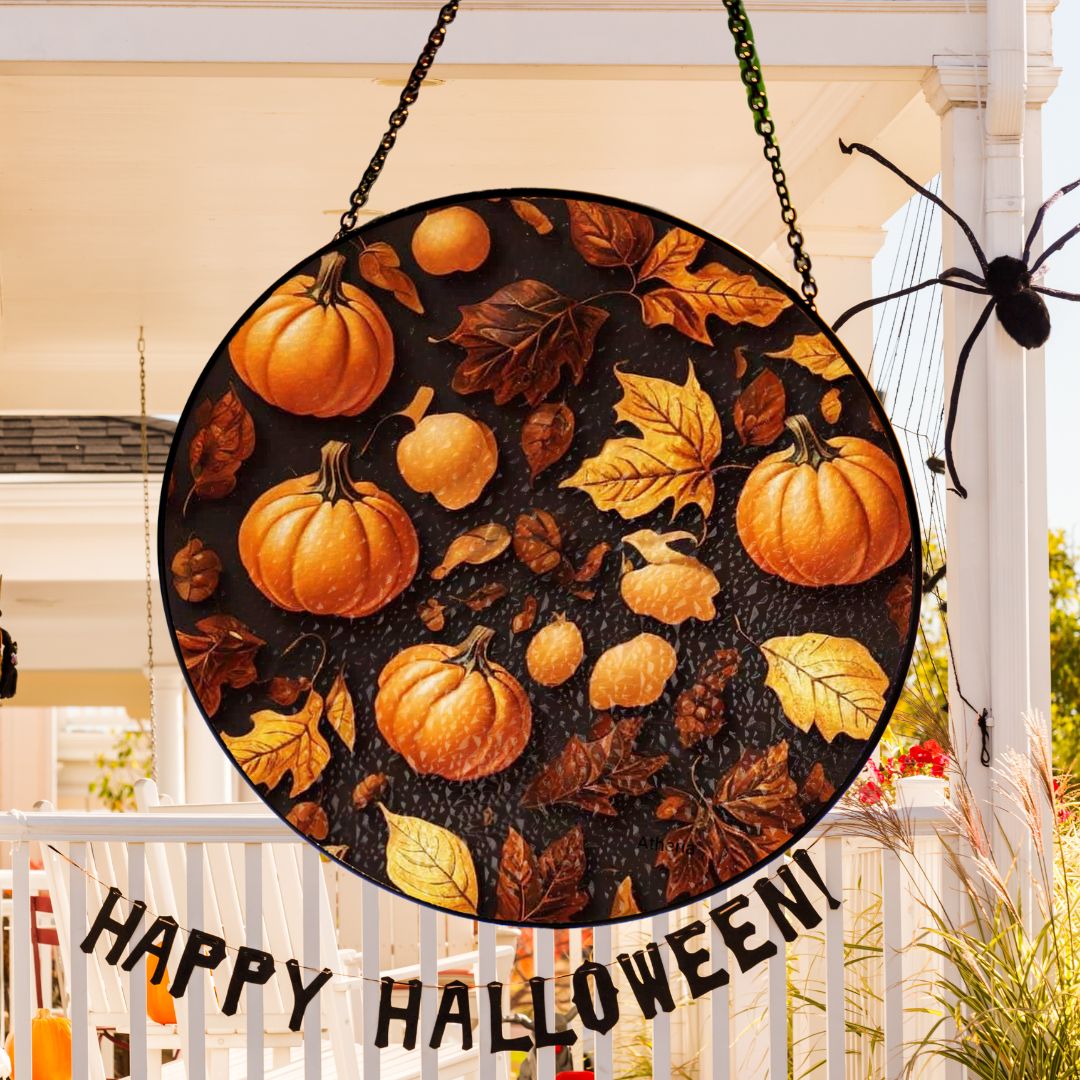 Halloween Suncatcher, Spooky Stained Glass Window Decor, Home and Party Decoration, HLW034