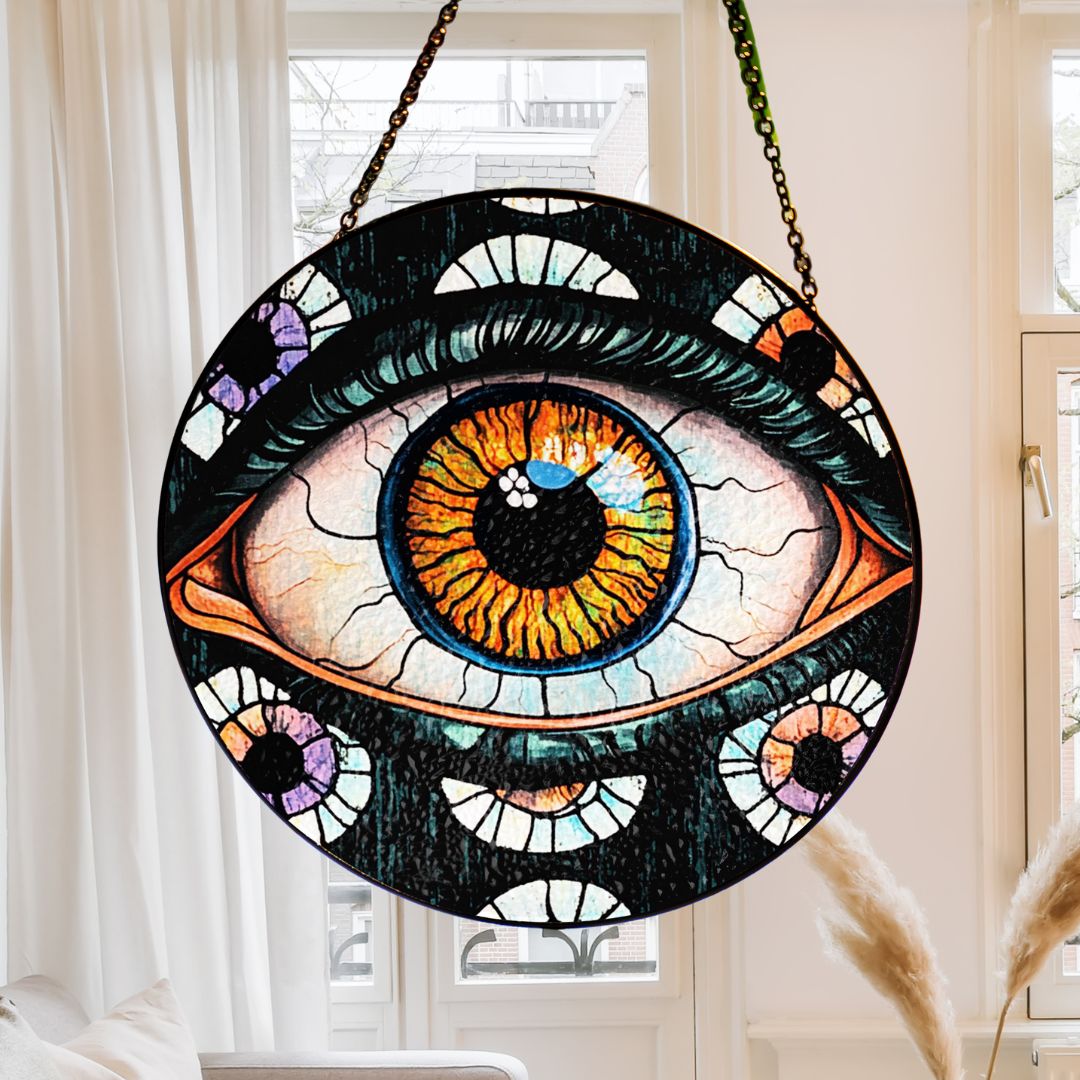 Halloween Suncatcher, Spooky Stained Glass Window Decor, Home and Party Decoration, HLW027