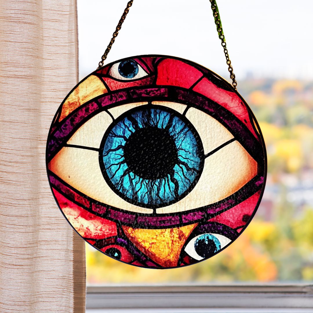 Halloween Suncatcher, Spooky Stained Glass Window Decor, Home and Party Decoration, HLW029