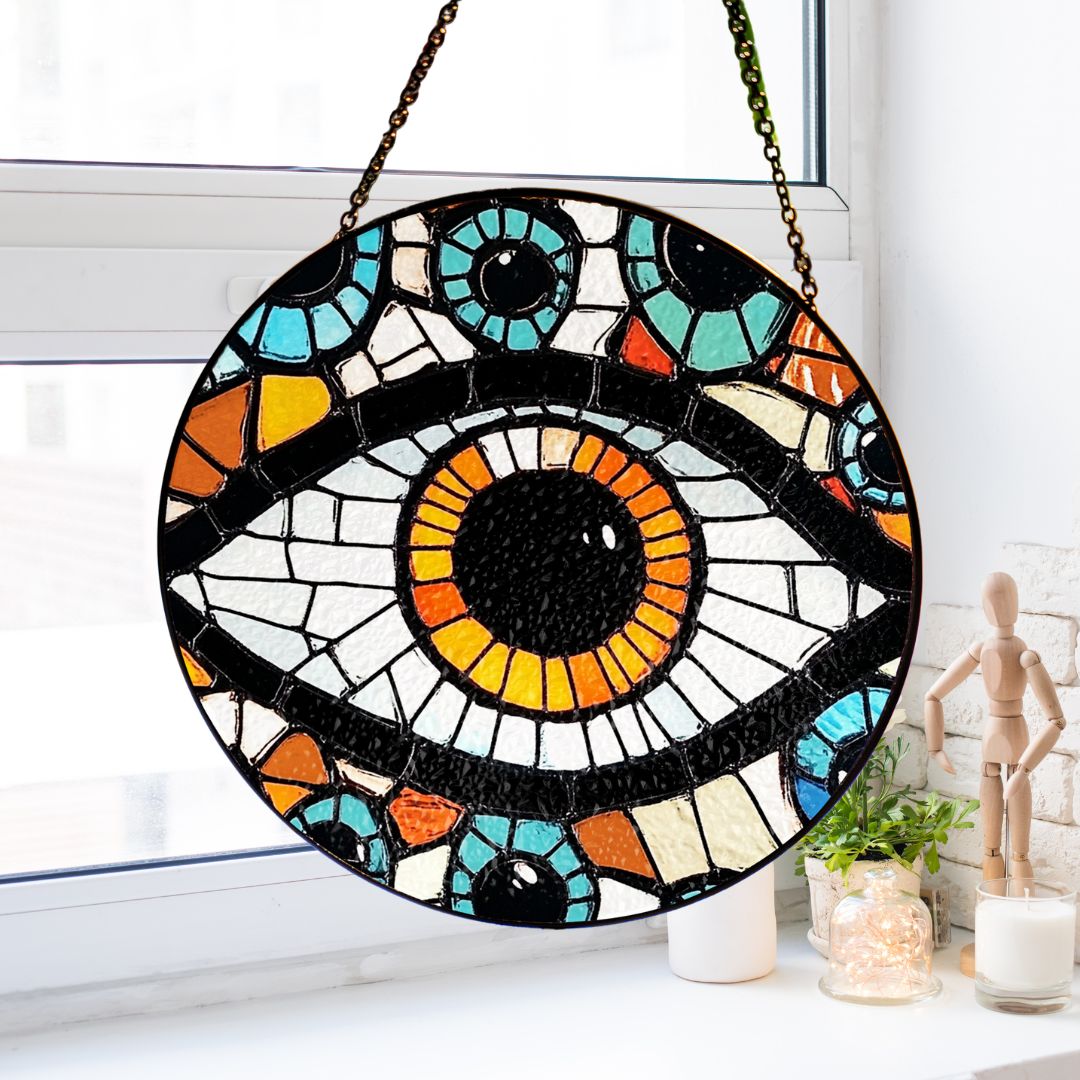 Halloween Suncatcher, Spooky Stained Glass Window Decor, Home and Party Decoration, HLW028