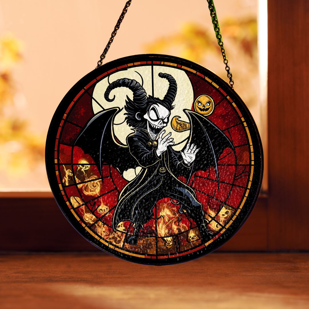 Halloween Suncatcher, Spooky Stained Glass Window Decor, Home and Party Decoration, HLW015
