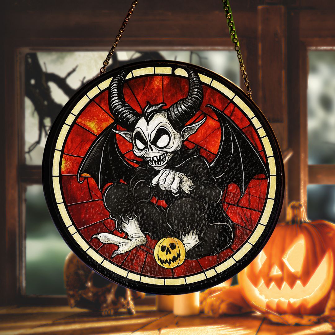 Halloween Suncatcher, Spooky Stained Glass Window Decor, Home and Party Decoration, HLW017