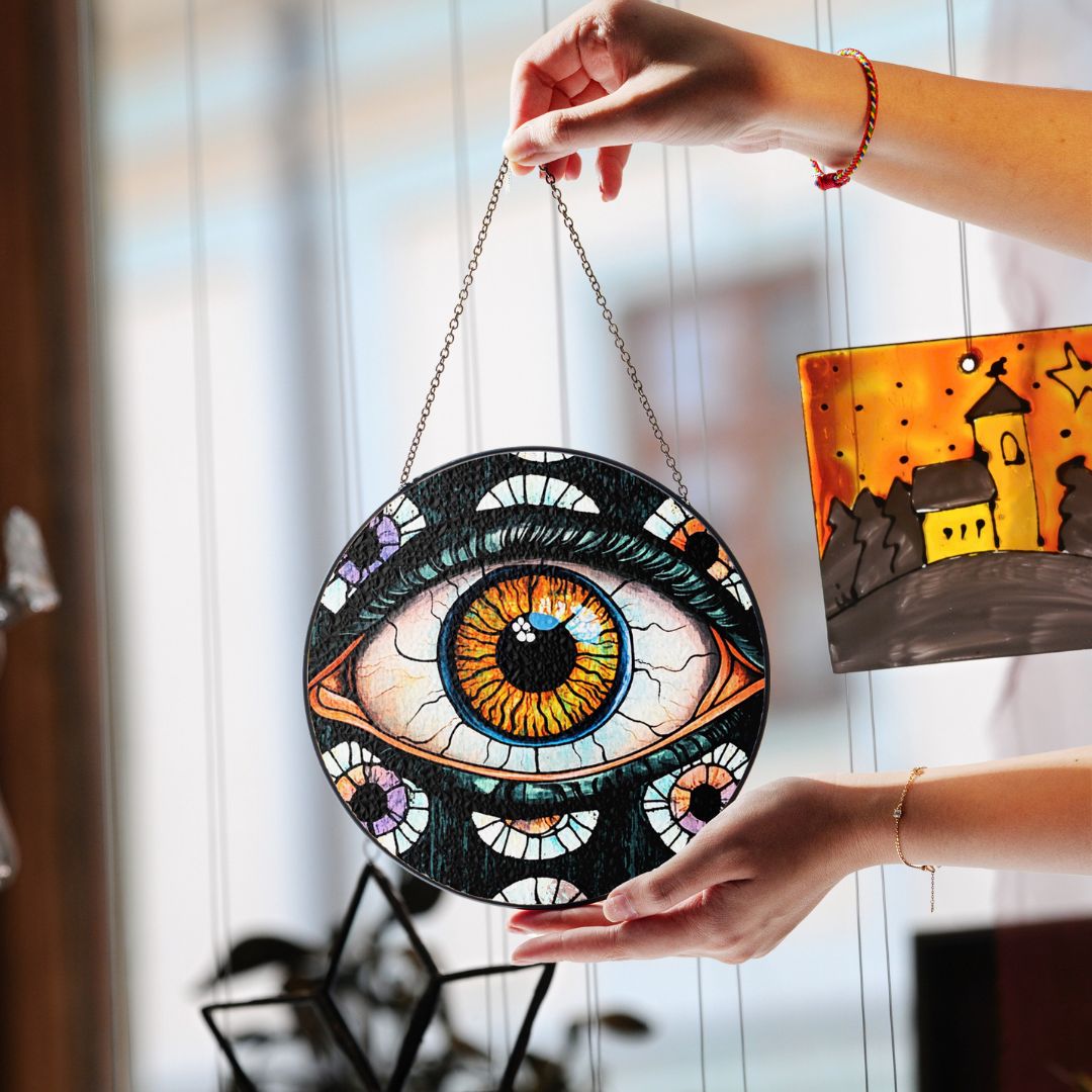 Halloween Suncatcher, Spooky Stained Glass Window Decor, Home and Party Decoration, HLW027