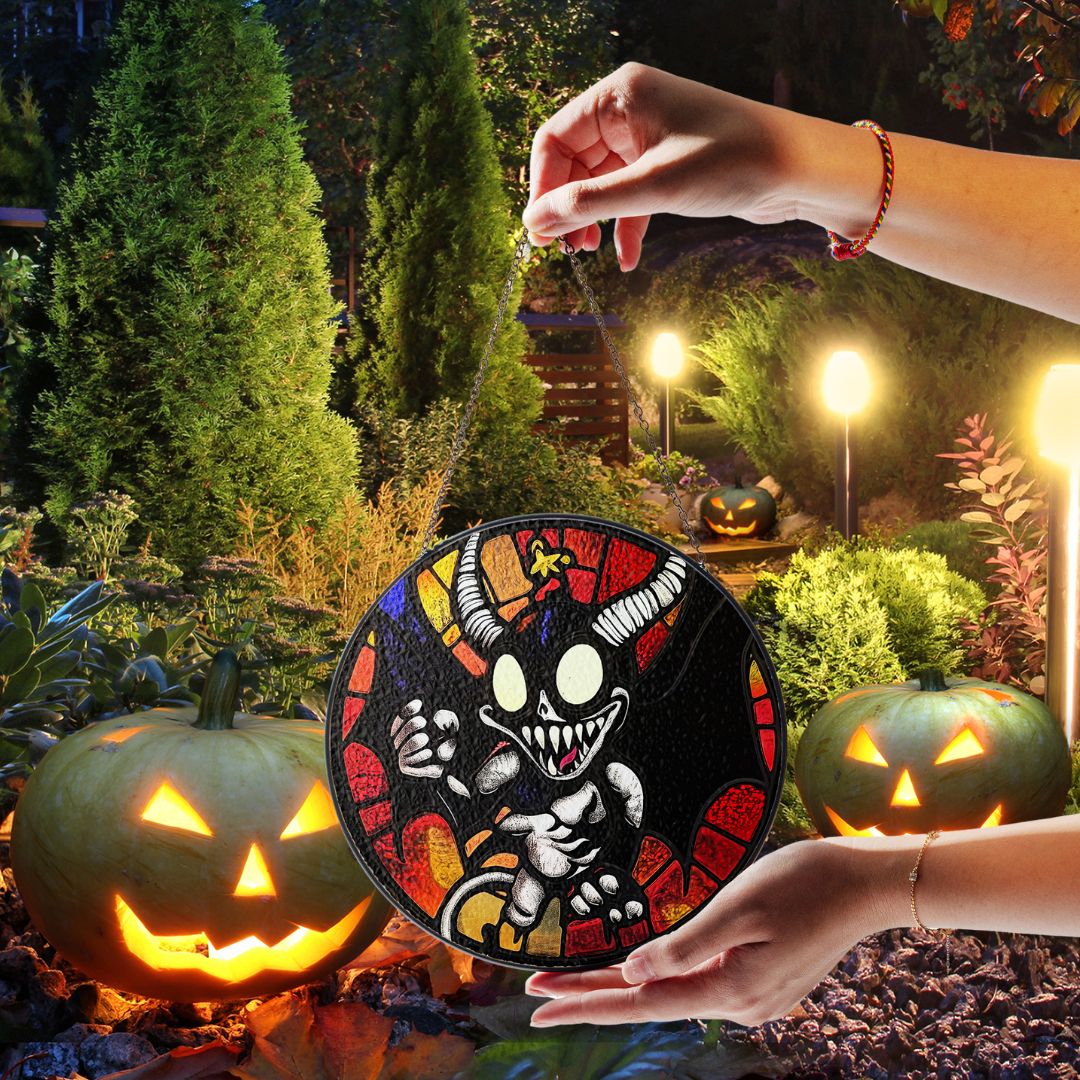 Halloween Suncatcher, Spooky Stained Glass Window Decor, Home and Party Decoration, HLW016