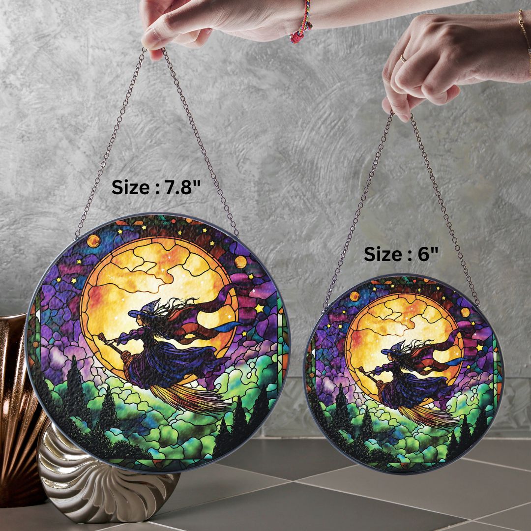 Halloween Suncatcher, Spooky Stained Glass Window Decor, Home and Party Decoration, HLW008