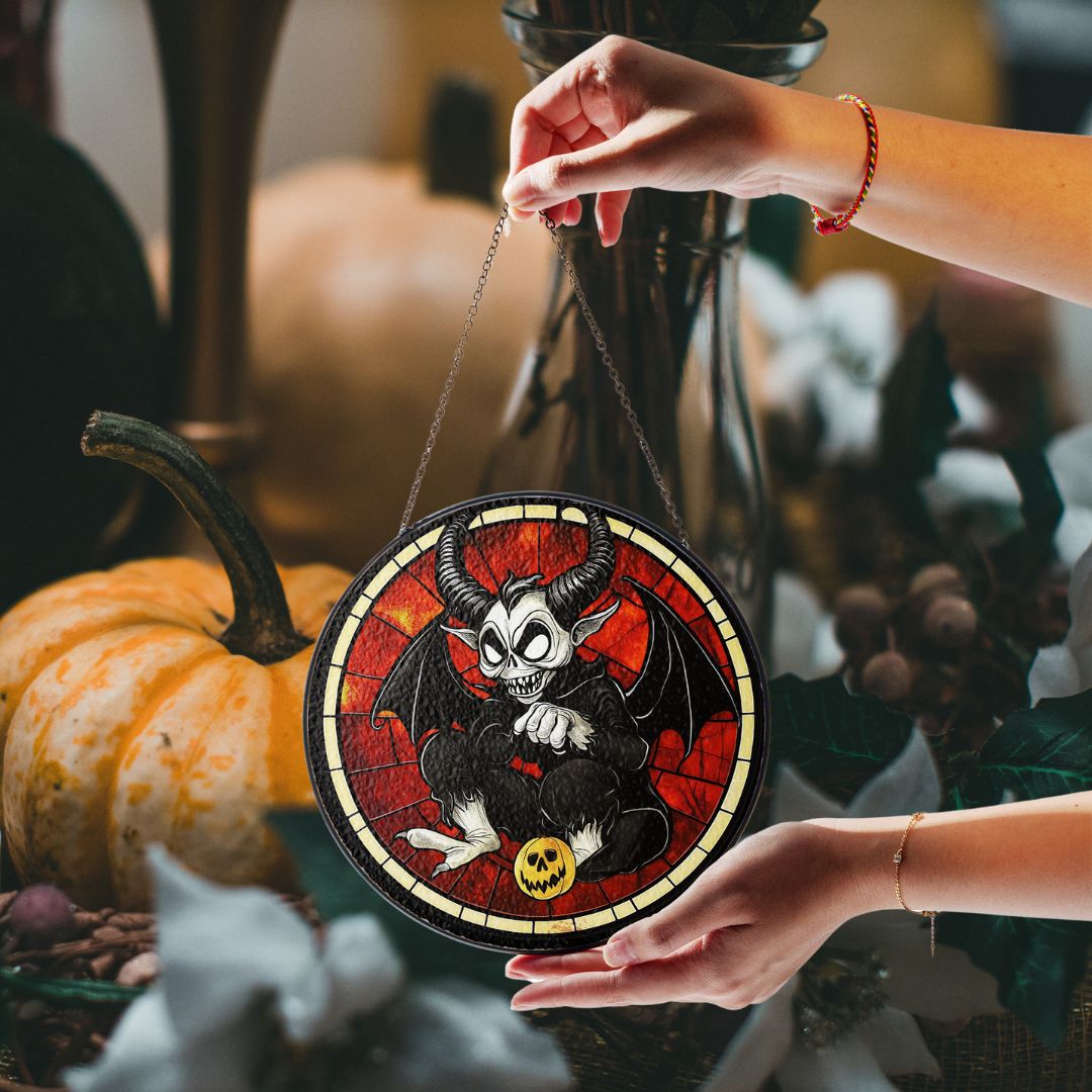 Halloween Suncatcher, Spooky Stained Glass Window Decor, Home and Party Decoration, HLW017