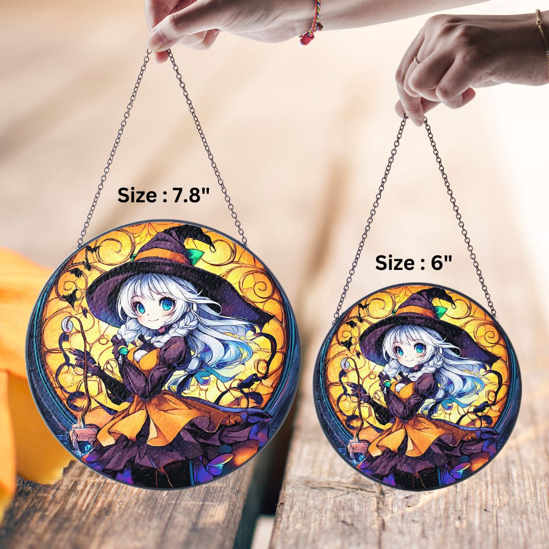 Halloween Suncatcher, Spooky Stained Glass Window Decor, Home and Party Decoration, HLW022