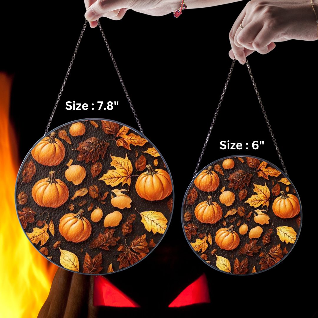 Halloween Suncatcher, Spooky Stained Glass Window Decor, Home and Party Decoration, HLW034
