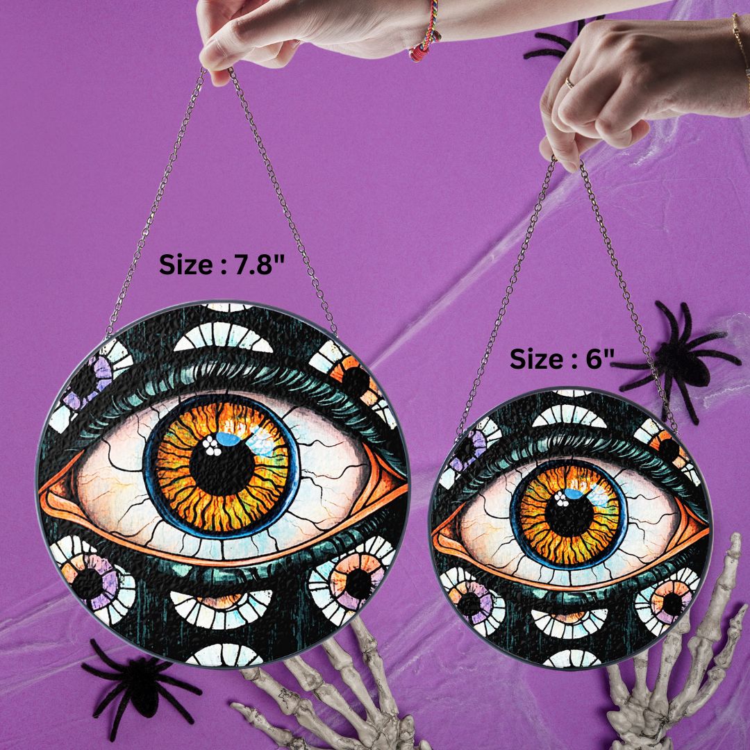 Halloween Suncatcher, Spooky Stained Glass Window Decor, Home and Party Decoration, HLW027