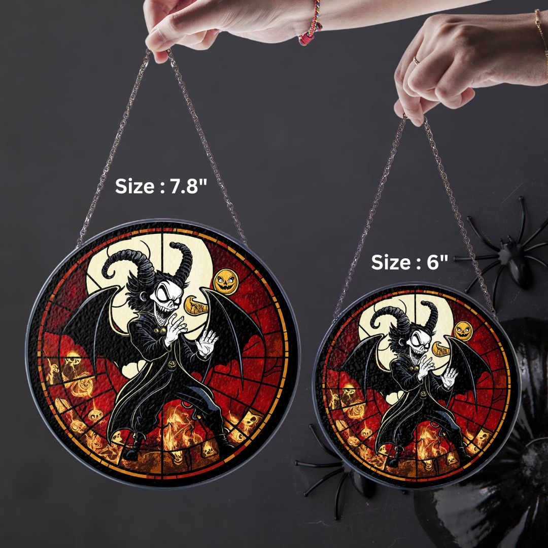 Halloween Suncatcher, Spooky Stained Glass Window Decor, Home and Party Decoration, HLW015
