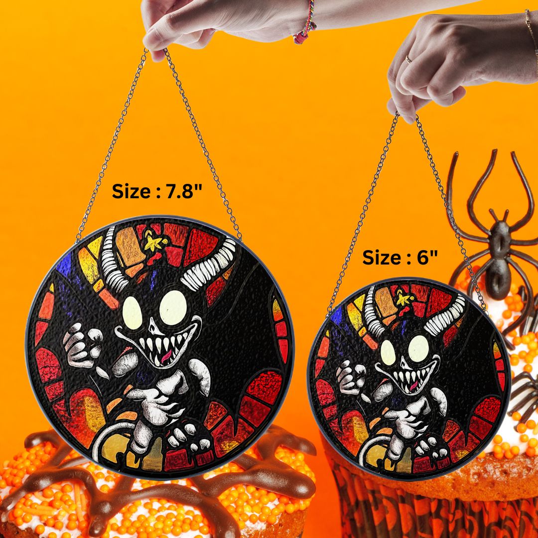 Halloween Suncatcher, Spooky Stained Glass Window Decor, Home and Party Decoration, HLW016