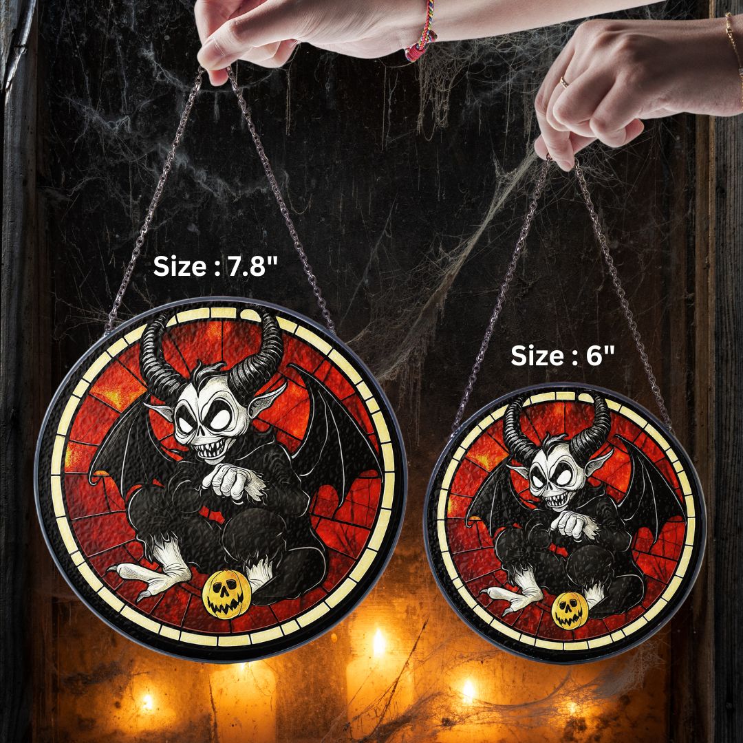 Halloween Suncatcher, Spooky Stained Glass Window Decor, Home and Party Decoration, HLW017