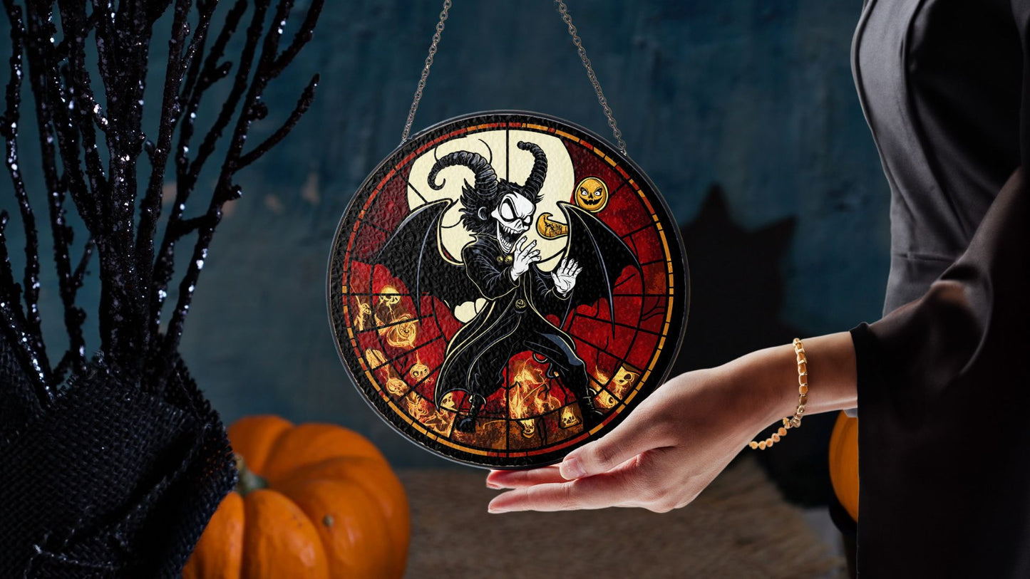 Halloween Suncatcher, Spooky Stained Glass Window Decor, Home and Party Decoration, HLW015