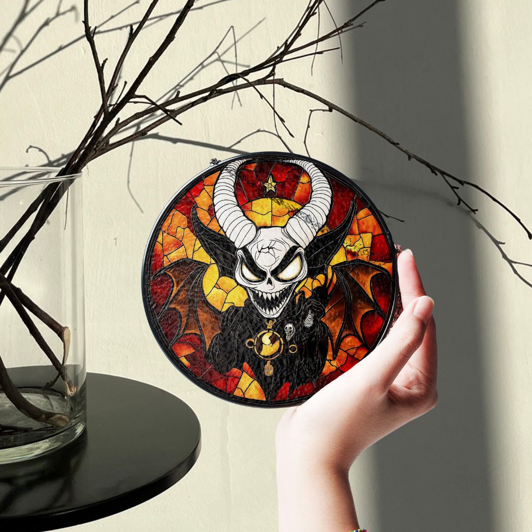 Halloween Suncatcher, Spooky Stained Glass Window Decor, Home and Party Decoration, HLW014