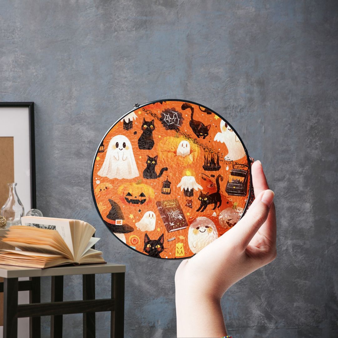 Halloween Suncatcher, Spooky Stained Glass Window Decor, Home and Party Decoration, HLW030
