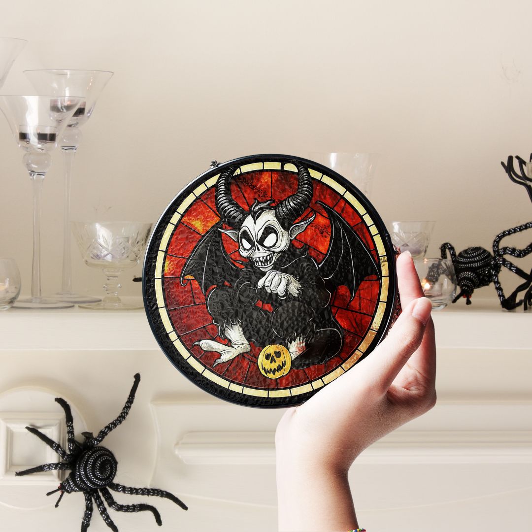Halloween Suncatcher, Spooky Stained Glass Window Decor, Home and Party Decoration, HLW017
