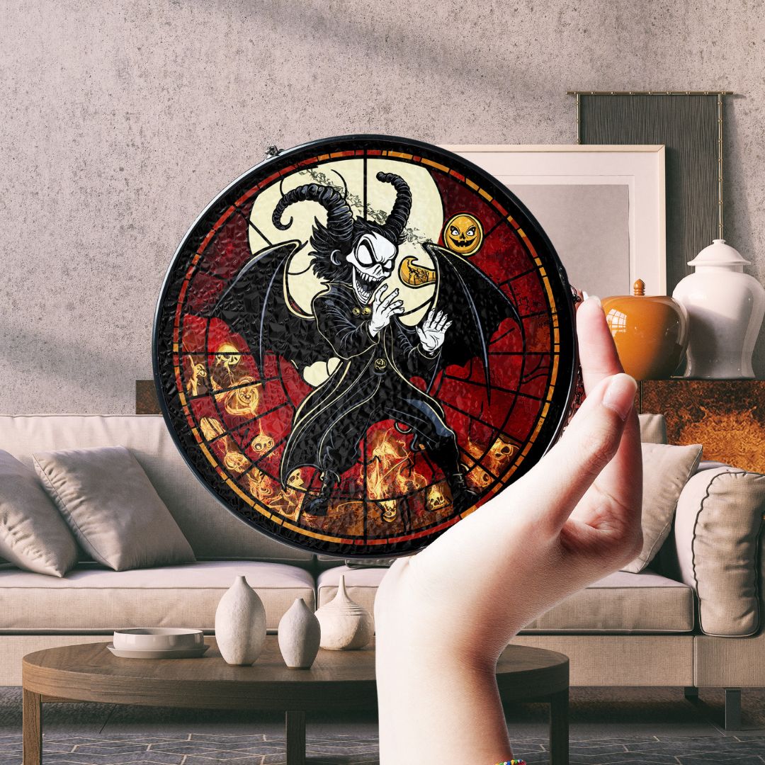 Halloween Suncatcher, Spooky Stained Glass Window Decor, Home and Party Decoration, HLW015