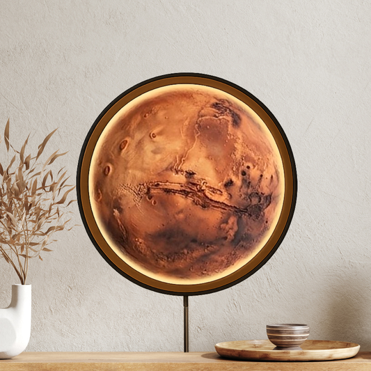 Handmade LED Moon Wall Art, Moon Planet Galaxy Wooden Frame Acrylic Lamp Decor ML009