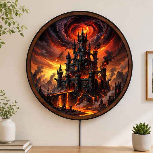 Handmade LED Fantasy Castle Wall Art - Wooden Frame Acrylic Lamp Decor LED024
